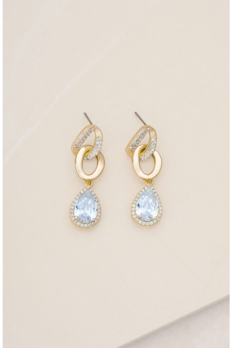 Crystal Drop Earrings, Alternate, color, GOLD