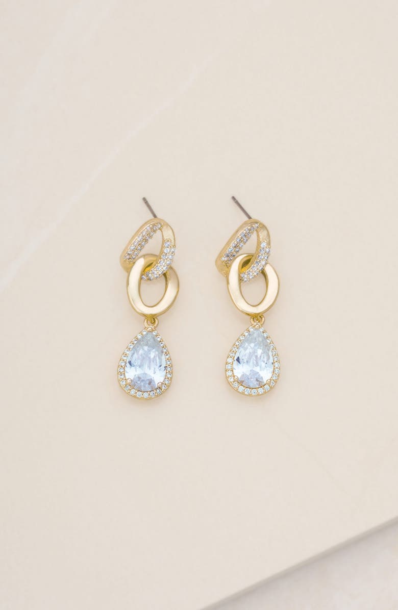 Ettika Crystal Drop Earrings, Alternate, color, Gold