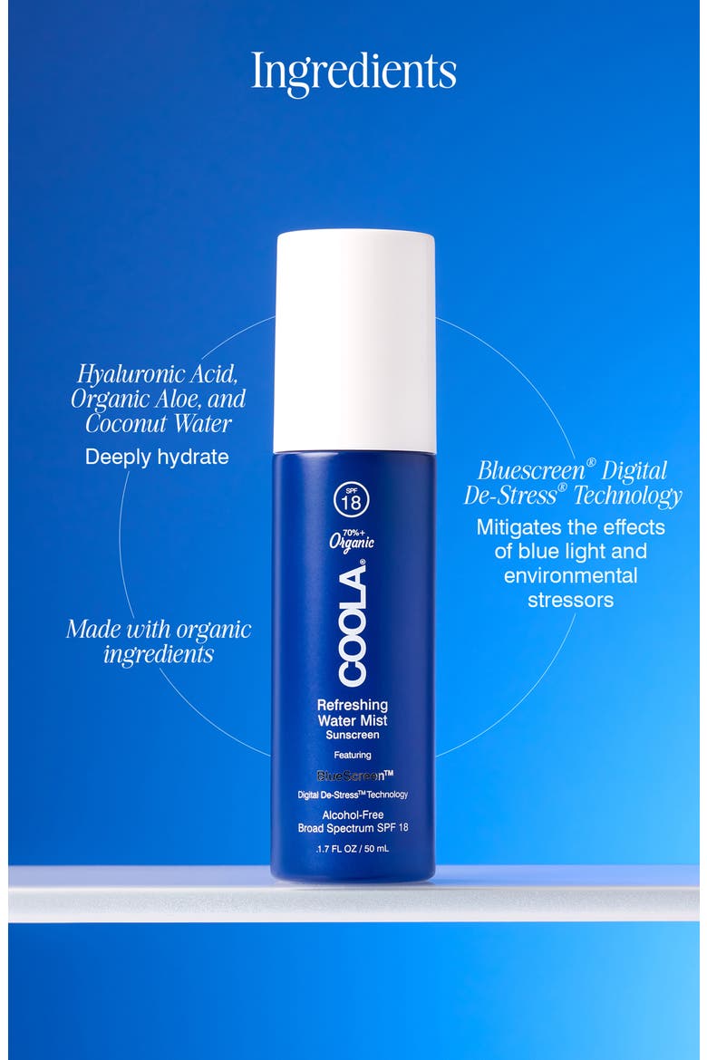 Suncare Refreshing Water Mist SPF 18 Sunscreen, Alternate, color, NO COLOR