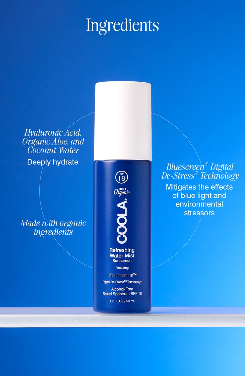COOLA<sup>®</sup> Suncare Refreshing Water Mist SPF 18 Sunscreen, Alternate, color, 