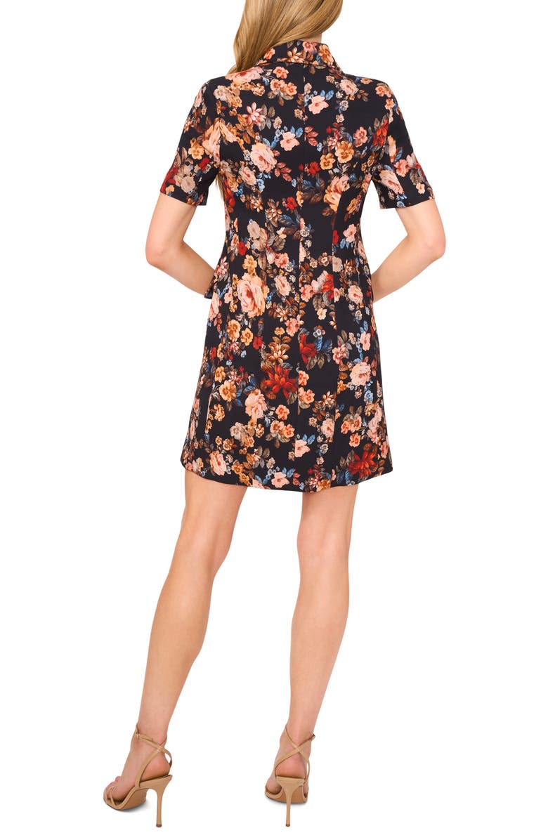 Ted Baker Tailored Floral Short Sleeve Shirtdress, Alternate, color, Rich Black