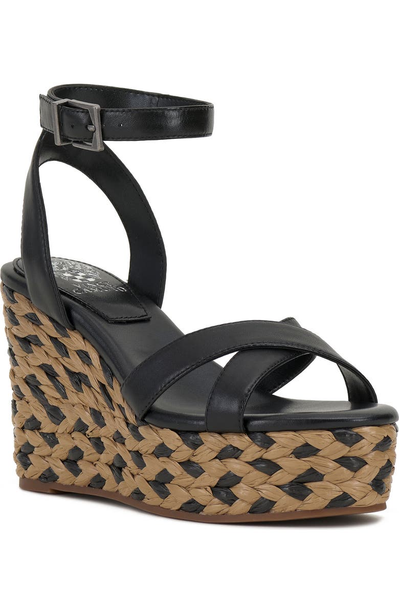 Vince Camuto Fettana Raffia Wedge Sandal, Main, color,