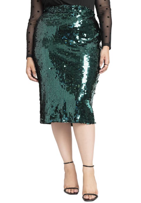 Sequin Pencil Skirt (Plus)