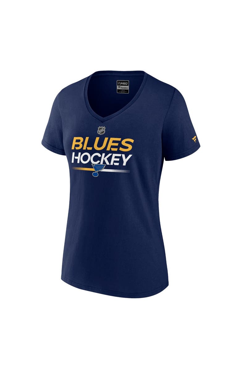 FANATICS Women's Fanatics  Navy St. Louis Blues Authentic Pro V-Neck T-Shirt, Alternate, color, Navy