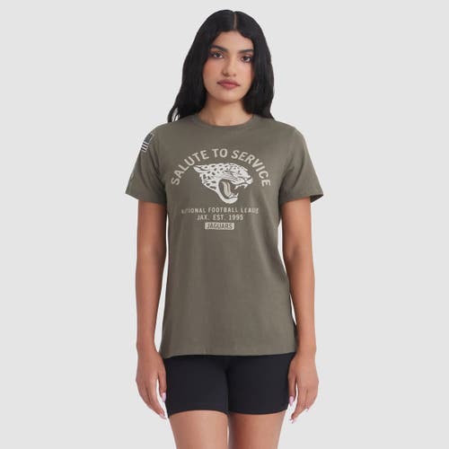 Nike Olive Jacksonville Jaguars 2025 Salute To Service Sideline T-shirt In Green