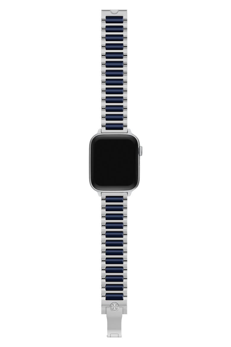 The Kira 18mm Apple Watch® Bracelet Watchband, Alternate, color, NAVY/ SILVER
