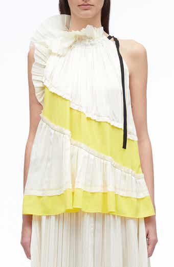 Pleated Satin Sleeveless Top