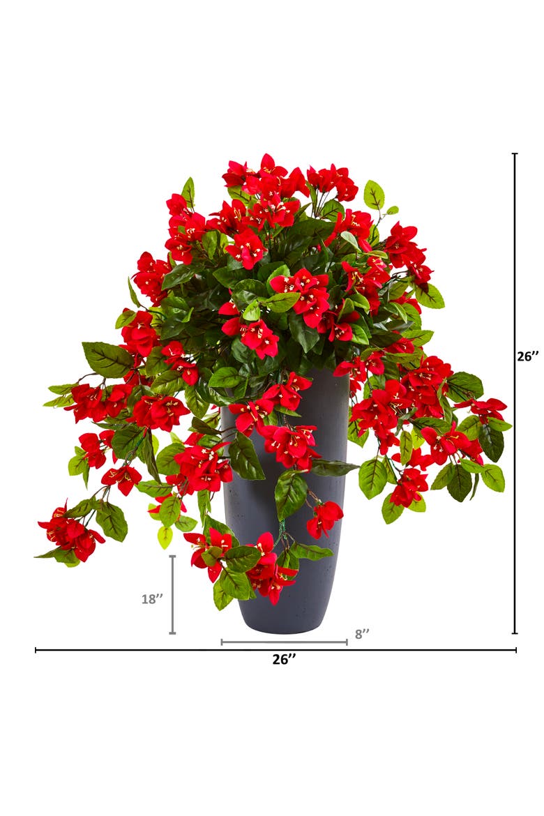 26-in Bougainvillea Artificial Plant in Planter UV Resistant, Alternate, color, Red