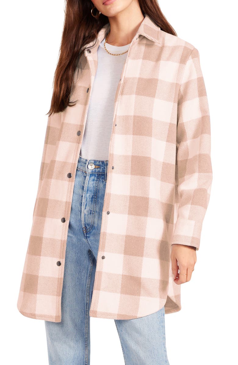 Steve Madden Eldridge Oversize Buffalo Check Shirt Jacket, Alternate, color, 