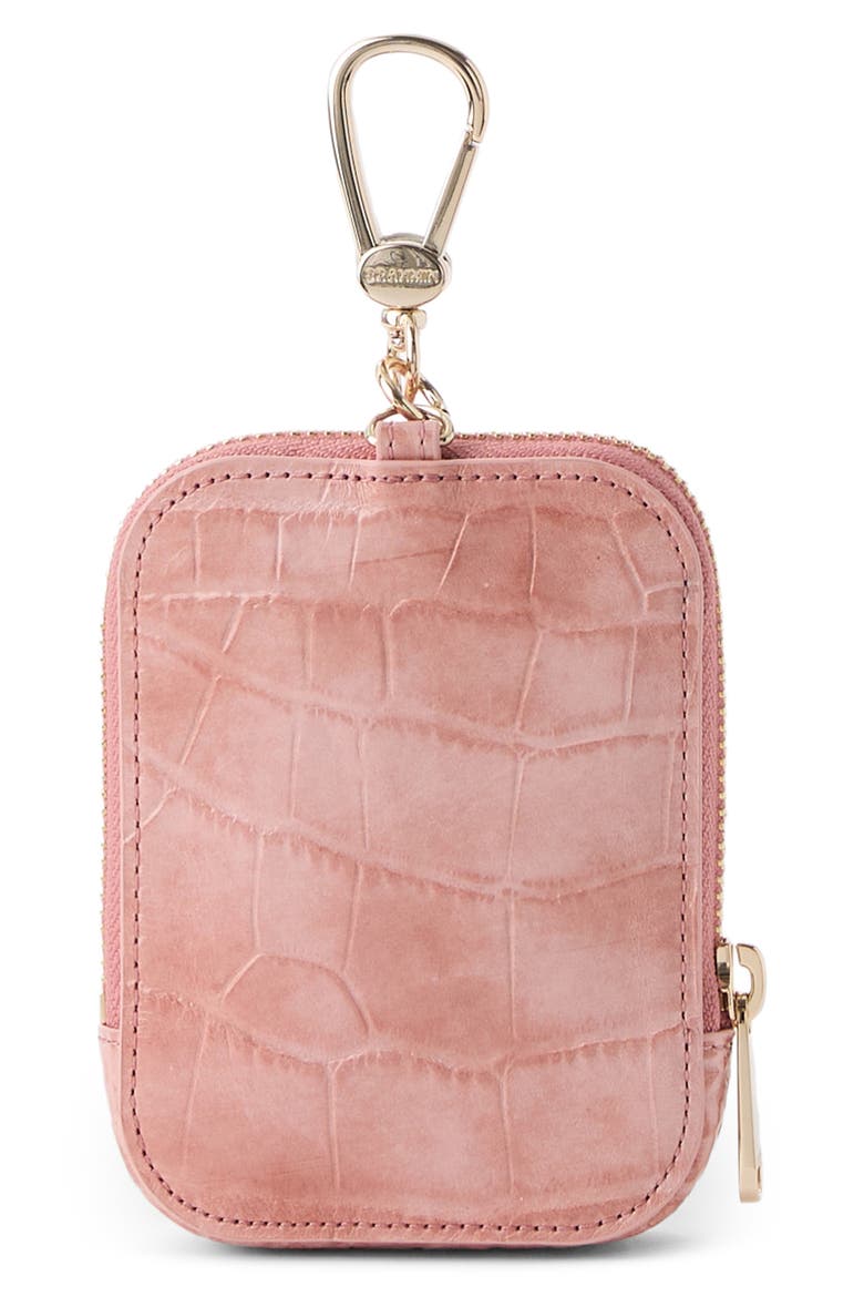 Katelynn Croc Embossed Leather Coin Pouch, Alternate, color, BLUSH