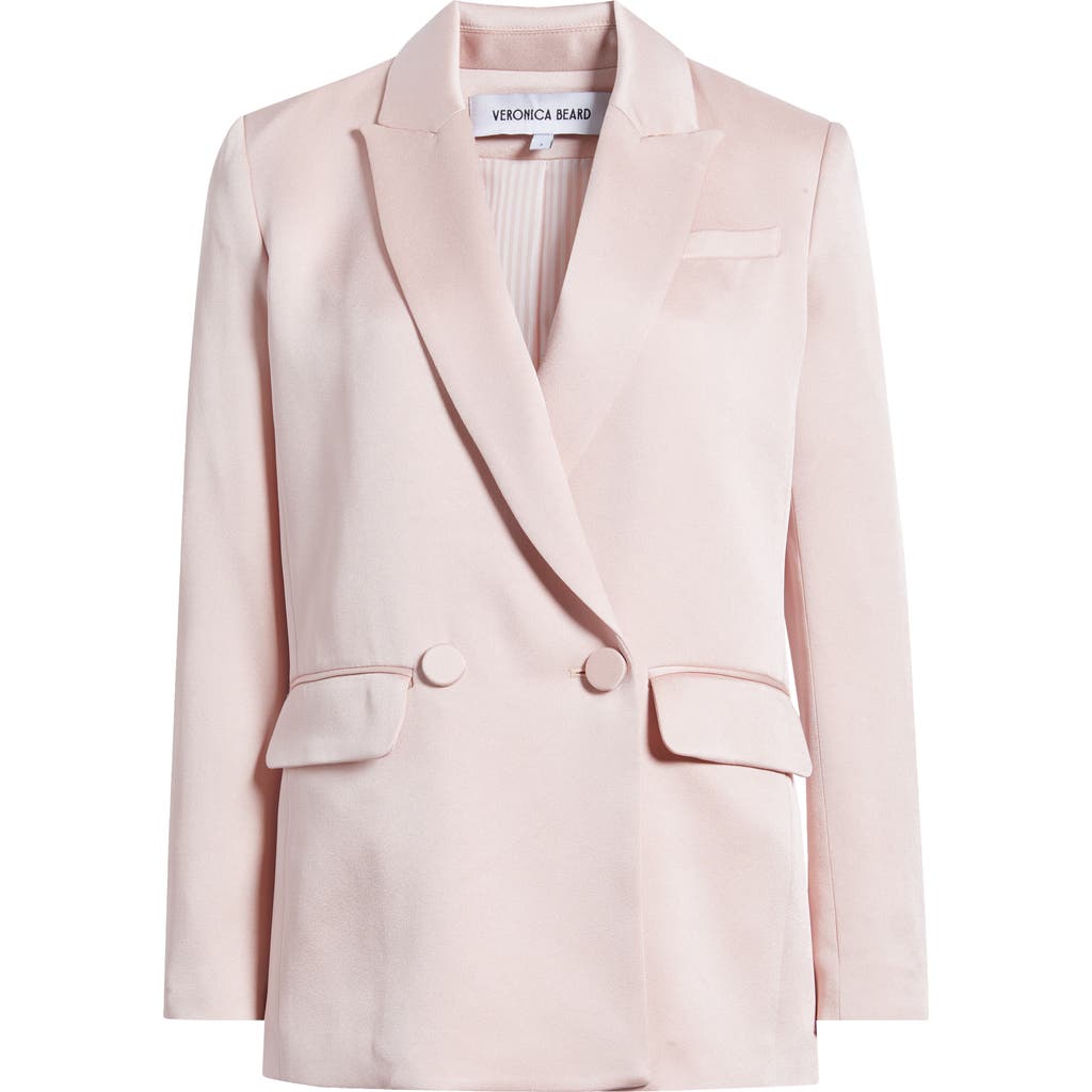 Veronica Beard Sevyn Satin Dickey Jacket In Pink Shell