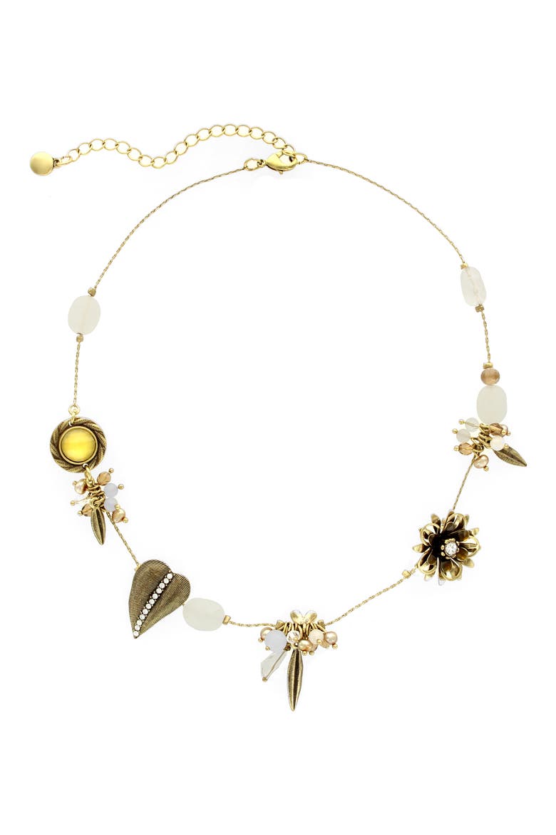 Bauble Necklace, Main, color, GOLD / WHITE