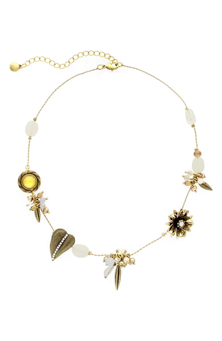 OLIVIA WELLES Bauble Necklace, Main, color, Gold / White