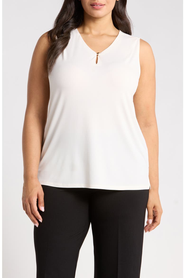 Keyhole Sleeveless Top, Main, color, WHITE DOVE