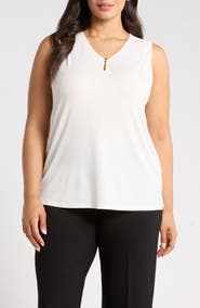 AK ANNE KLEIN Keyhole Sleeveless Top