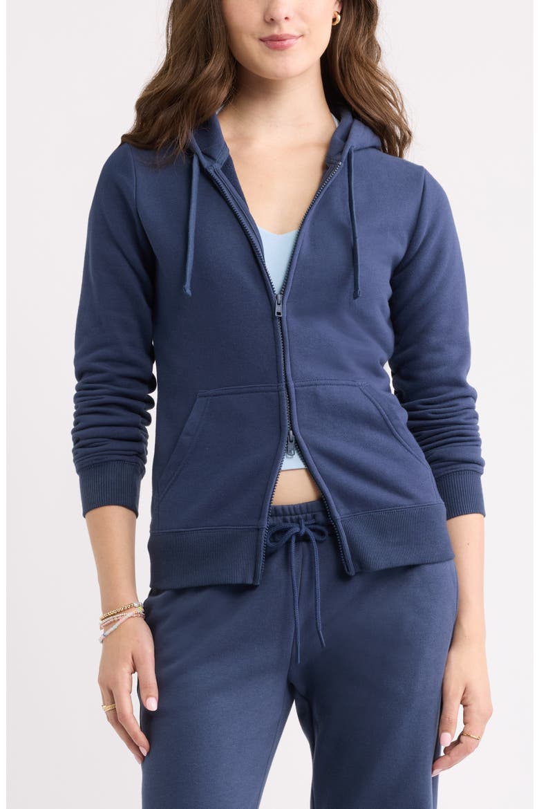 Slim Fit Zip Hoodie, Main, color, NAVY INDIGO
