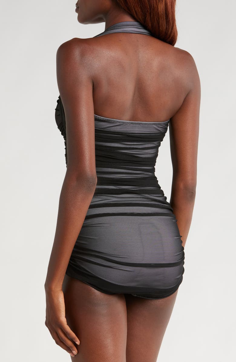 Norma Kamali Bill Ruched One-Piece Swimsuit, Alternate, color,