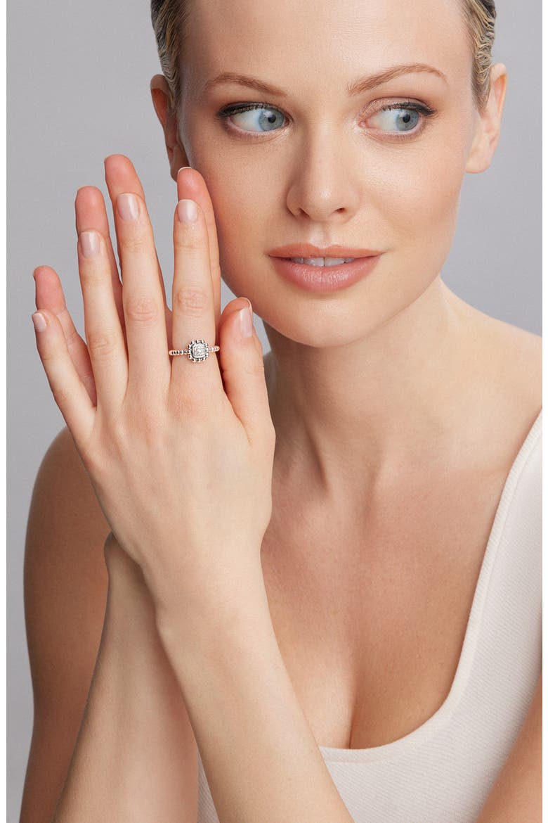 Caviar Spark Diamond Square Ring, Alternate, color, SILVER/ DIAMOND