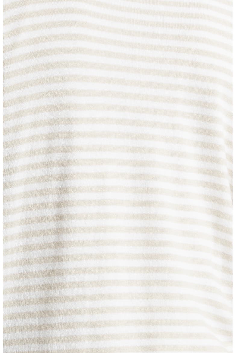 Stripe Cashmere Crewneck Sweater, Alternate, color, 01-02 WHITE/ BEIGE