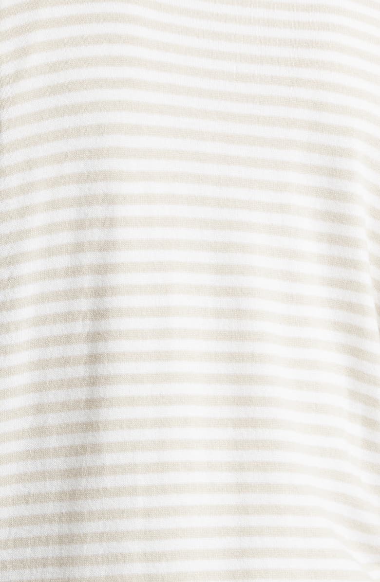 Eleventy Stripe Cashmere Crewneck Sweater, Alternate, color, 01-02 White/ Beige