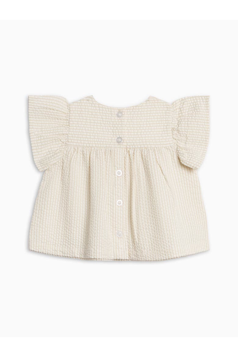 Organic Viv Seesucker Ruffle Top, Alternate, color, Dune Stripe