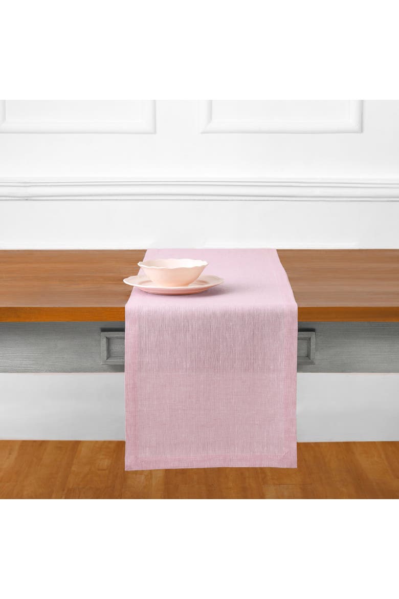 Linen Table Runner - Athena, Alternate, color, Bubblegum Pink