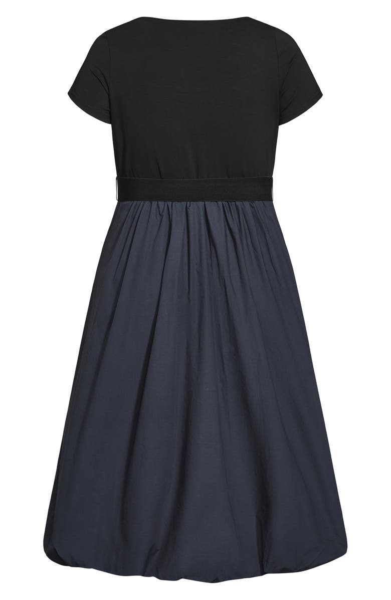 City Chic Paris Days A-Line Dress, Alternate, color, Navy Print