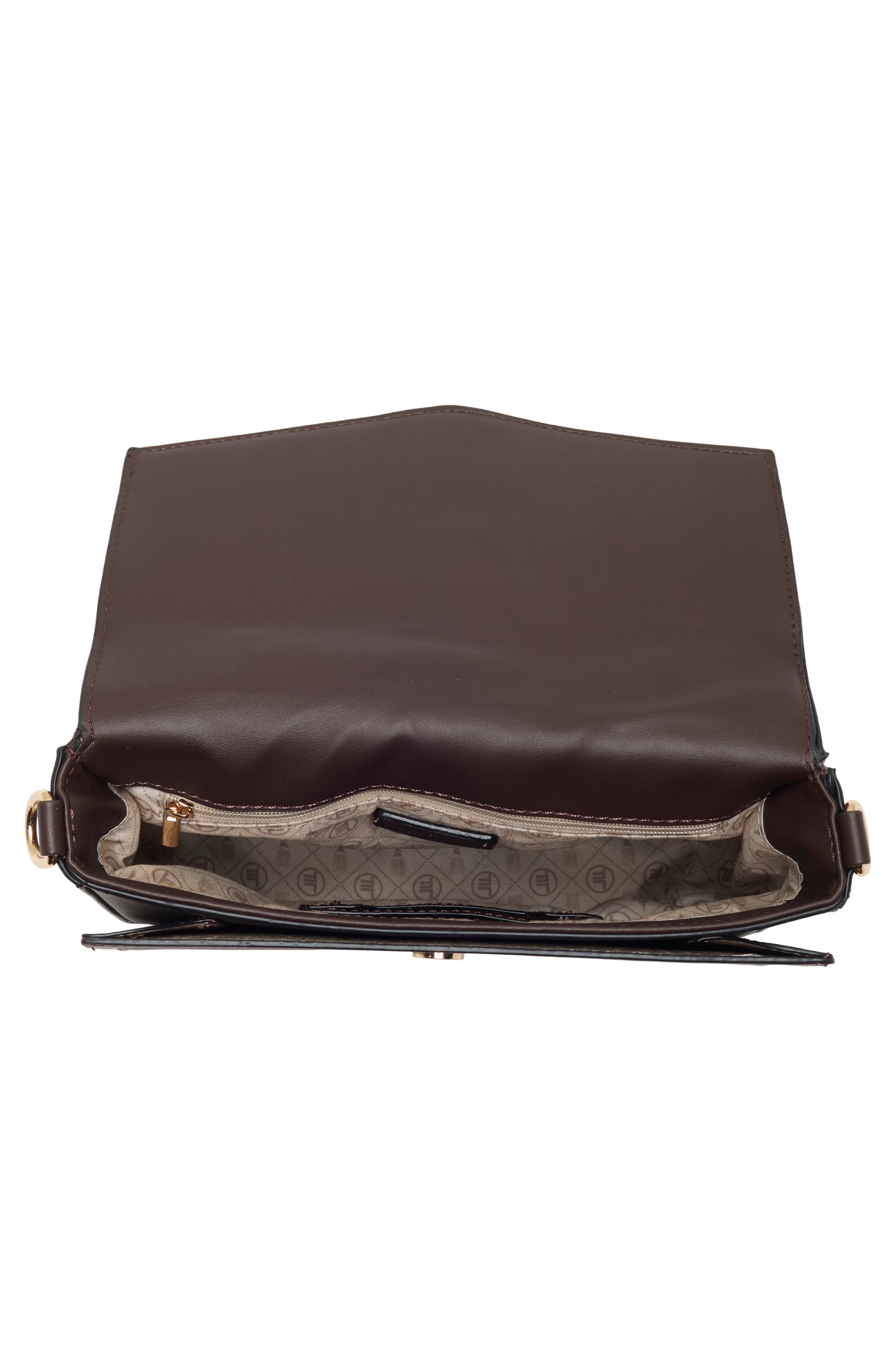 Scarf Handle Faux Leather Crossbody Bag, Alternate, color, CHOCOLATE