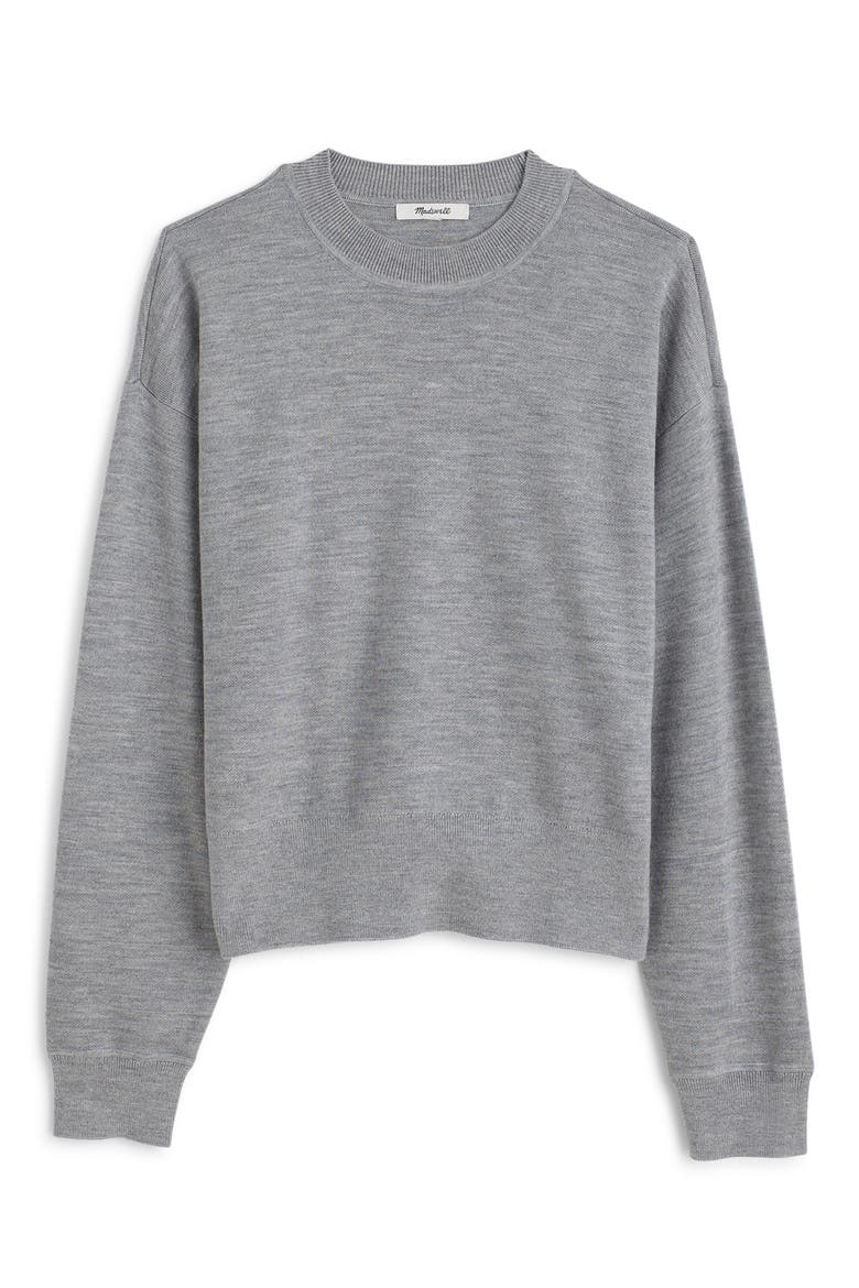 Relaxed Crewneck Wool Blend Sweater, Alternate, color, MEDIUM HTR GREY