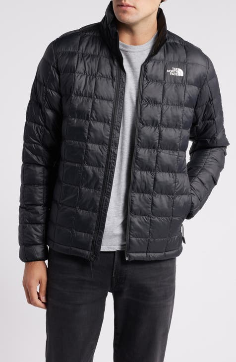 The North Face men’s gray popular quilted nylon black collar Puffer jacket, size S