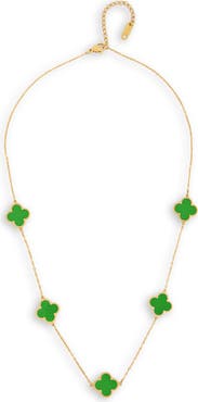 SAACHI Clover Station Charm Necklace