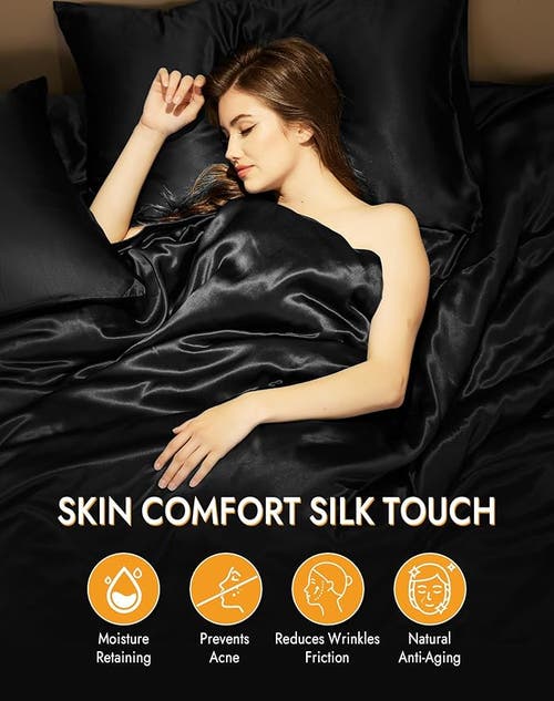 Silksilky 22momme 100% Mulberry Silk Envelope Pillowcase In Black