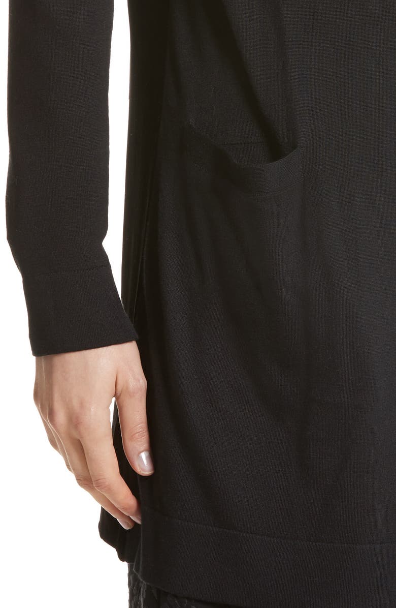 Lafayette 148 New York Velvet Back Cardigan, Alternate, color, 