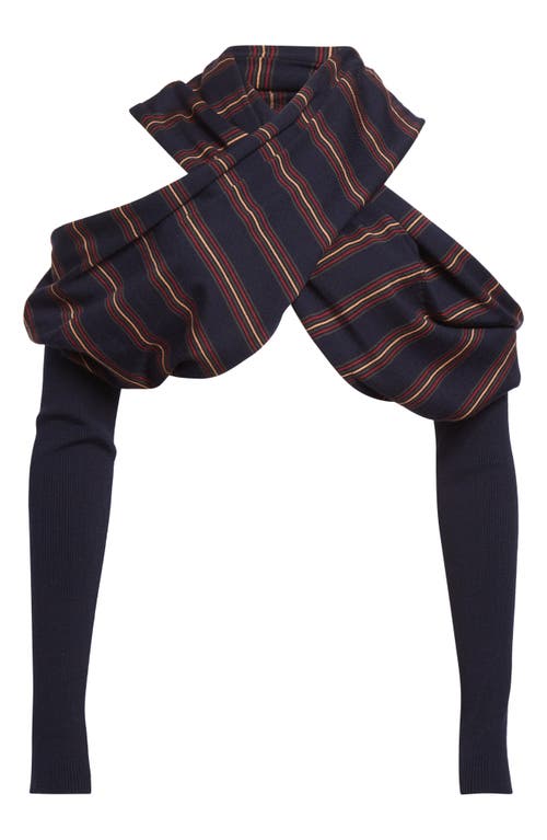 Dries Van Noten Tiba Asymmetric Merino Wool Shrug In Blue
