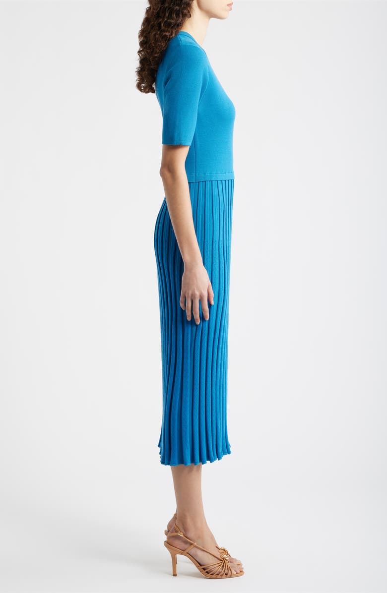 Elie Tahari The Vesper Knit Midi Dress, Alternate, color, Blue Palace