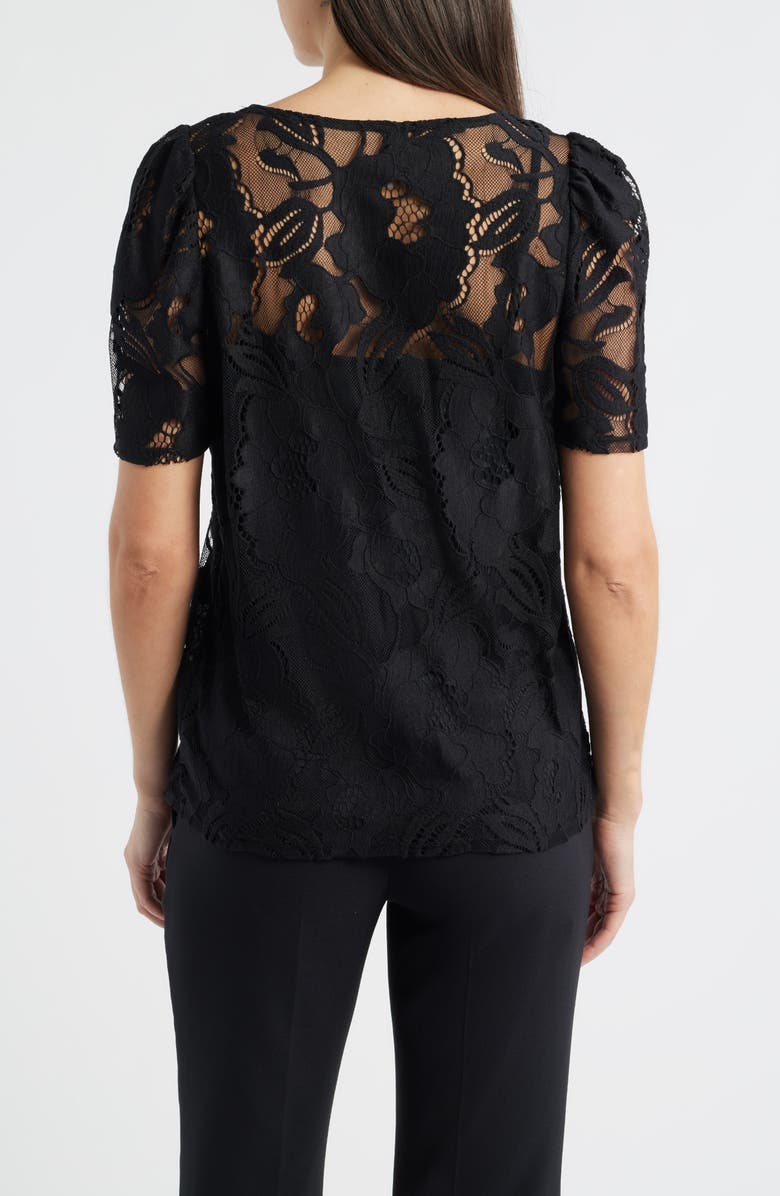 Anne Klein Lace Top, Alternate, color, Anne Black