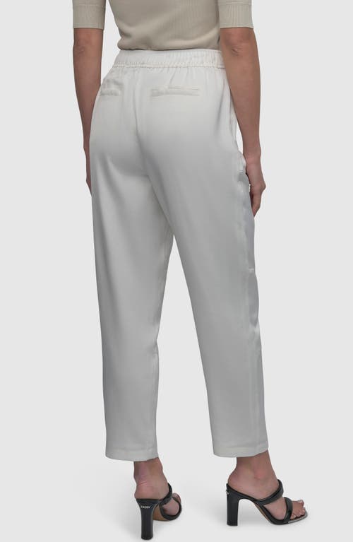Dkny Zip Pocket Satin Pants In Ivory