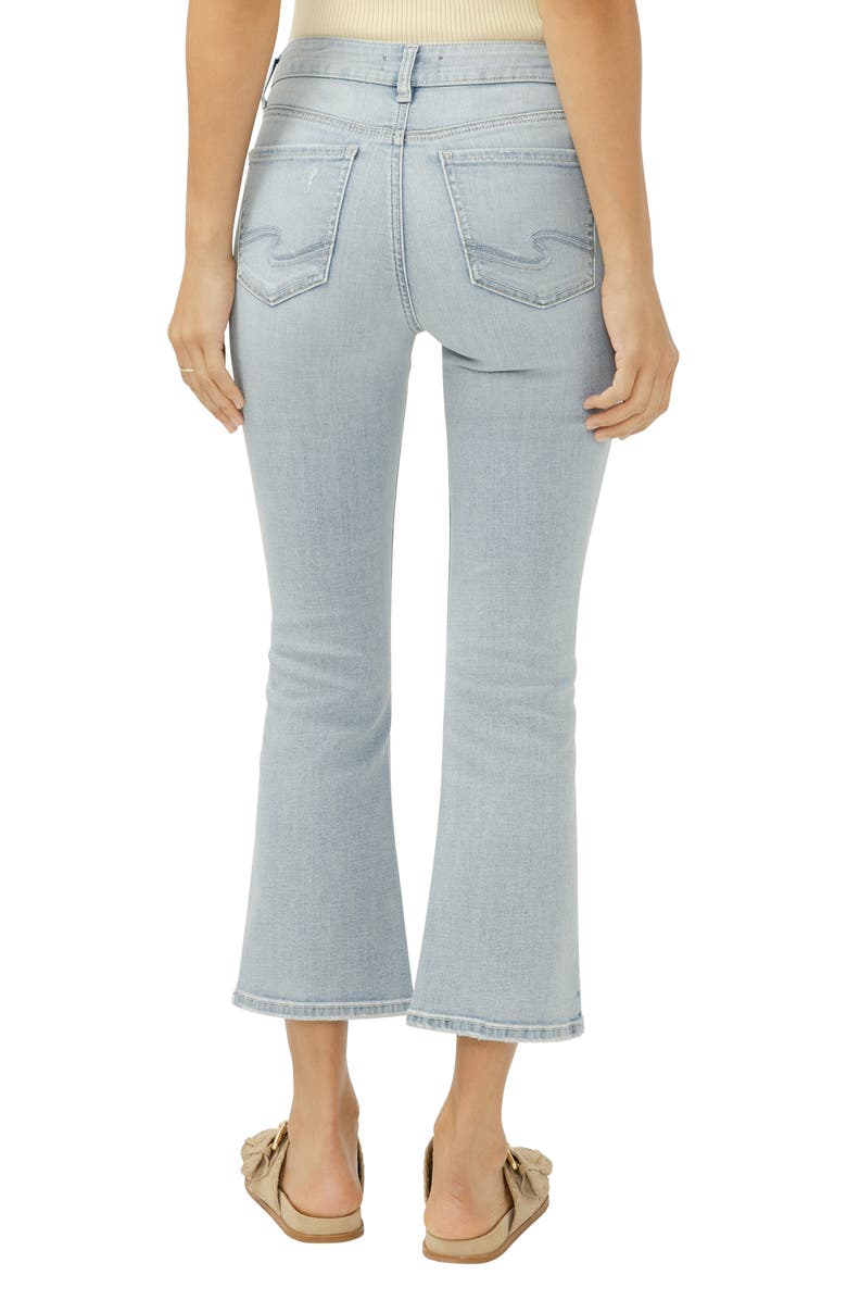 Silver Jeans Co. Suki Curvy Raw Hem Kick Flare Jeans, Alternate, color, Bass Rock