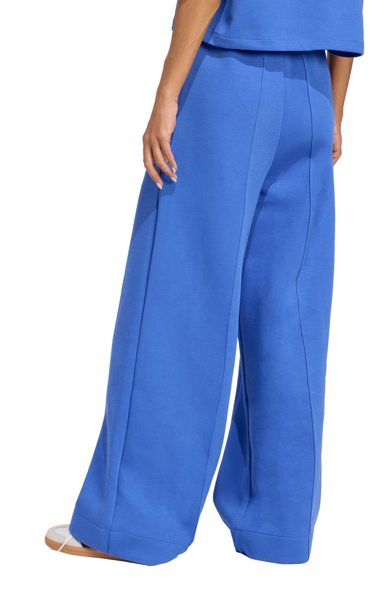 adidas Off Placed 3-Stripes Wide Leg Sweatpants, Alternate, color, Blue