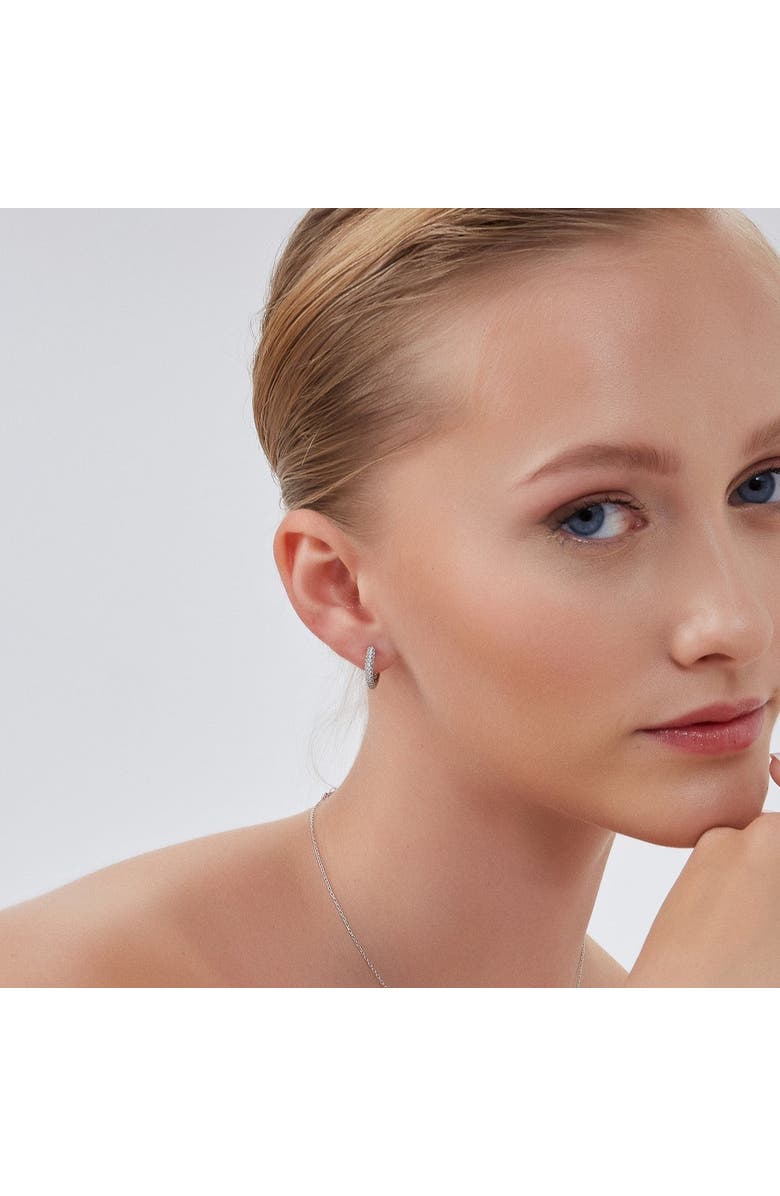 Spero London Pave Sterling Silver Hoop Earrings, Alternate, color, Silver