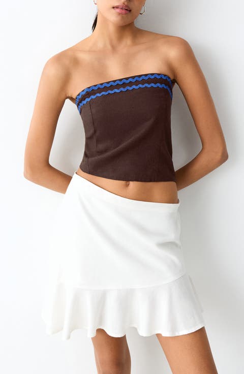 Contrast Trim Bandeau Top
