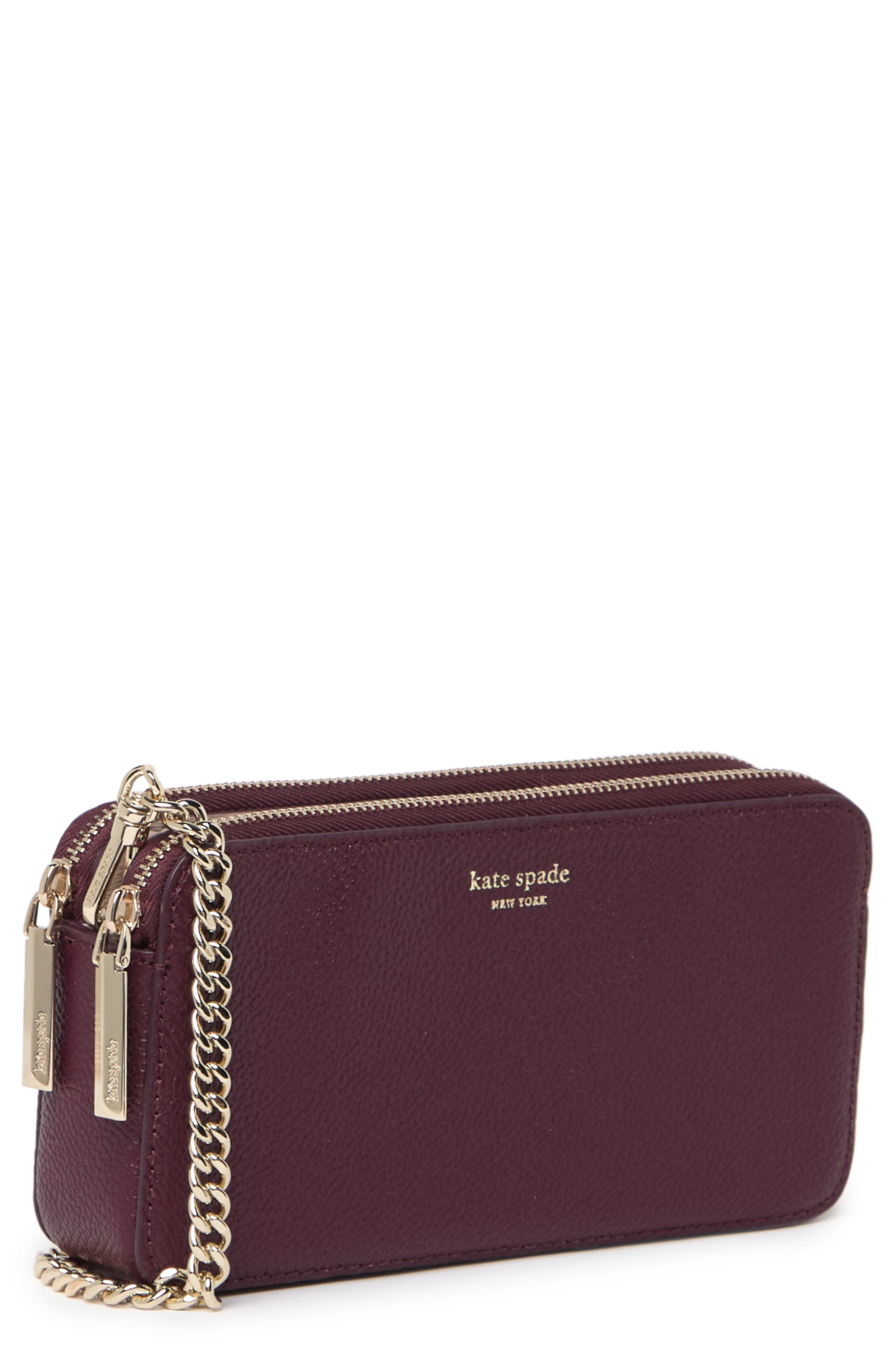 margaux - double zip mini crossbody bag, Alternate, color, DEEP CHERRY