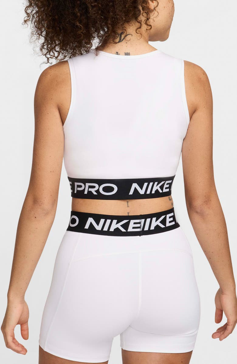 Nike Pro Dri-FIT Crop Tank Top, Alternate, color, 100 100 White/Black