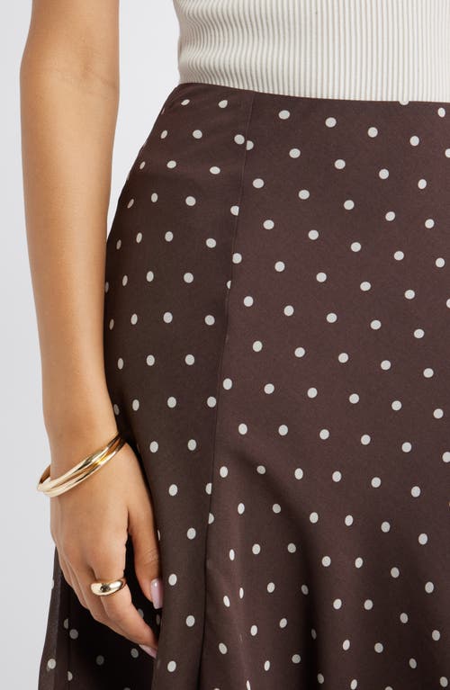 Open Edit Layered Asymmetric Chiffon Midi Skirt In Brown