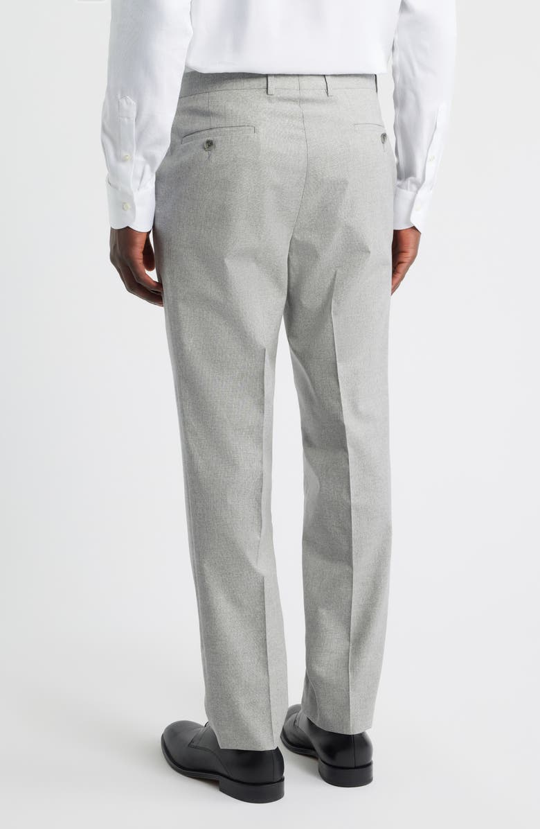 Peter Millar Harker Flat Front Light Grey Wool & Cotton Mélange Dress Pants, Alternate, color, Light Grey