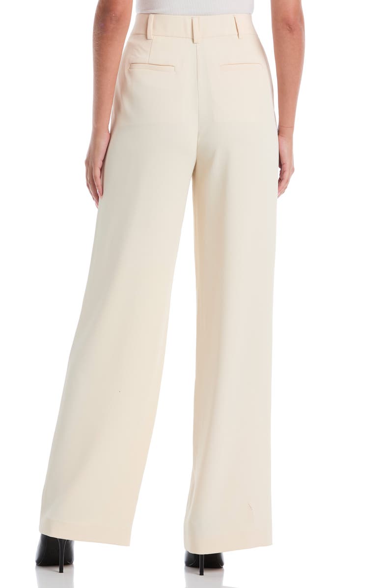 Laundry by Shelli Segal Extended Tab Pleated Pants, Alternate, color, White Swan
