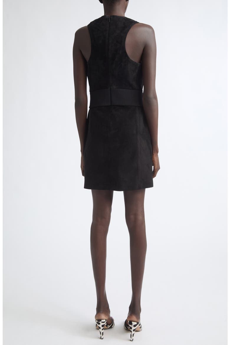 Sleeveless Suede Minidress, Alternate, color, NERO