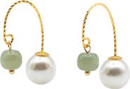 seree Ana Pearl jade thread earrings