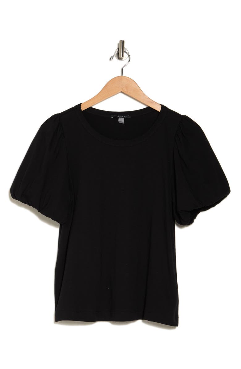 T Tahari Bubble Sleeve T-Shirt, Alternate, color, Black