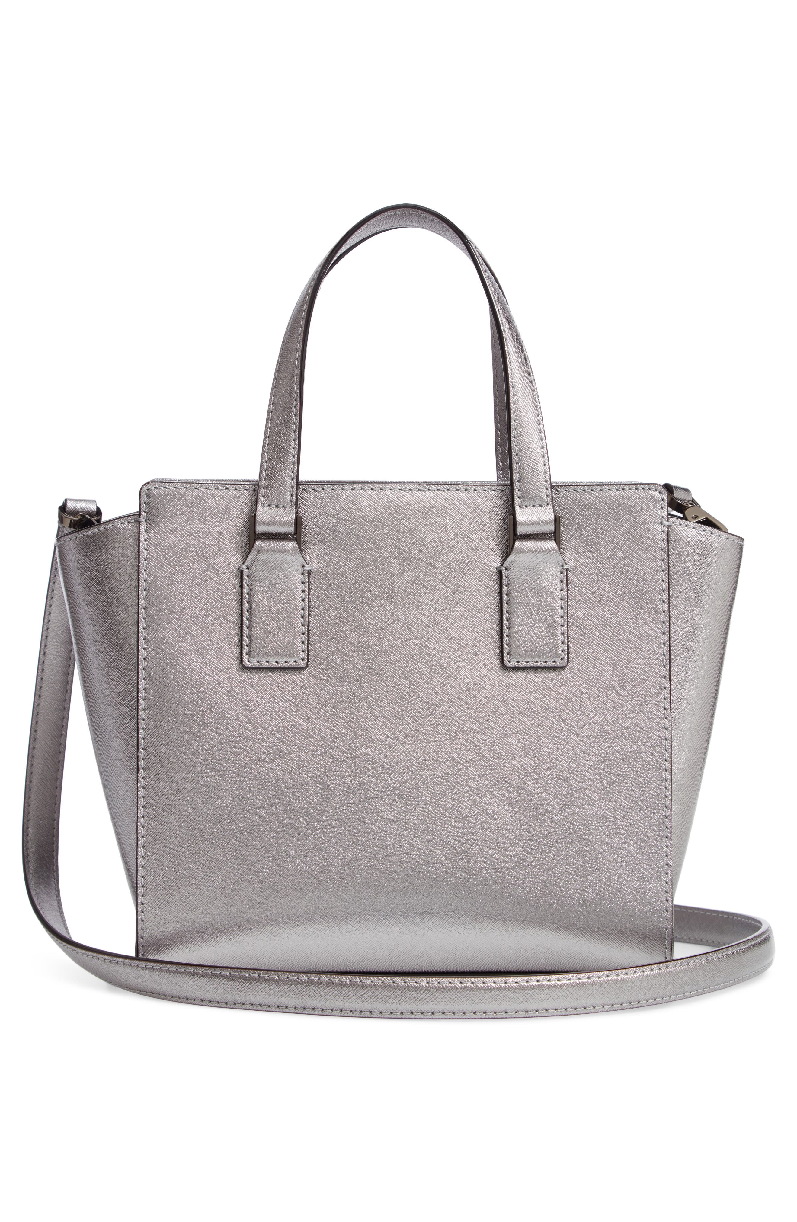 Kate Spade New York cameron street - small hayden metallic leather satchel, Alternate, color, 